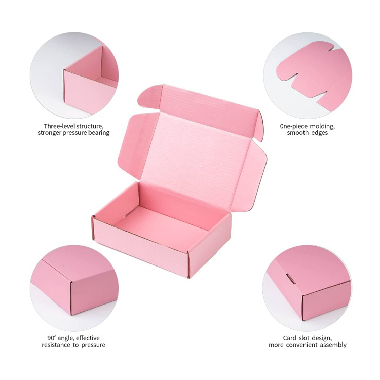 Pink Shipping Boxes FSC Kraft Corrugated Boxes For Small Business