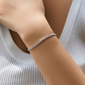 Pulsera Fina de Plata de Ley S925 con Circonitas Completas, Diseño Tenis, para Mujer, Lujo, Versátil, Ajustable, Joyería de Muñeca, Venta Caliente 2026 - Product Image 2