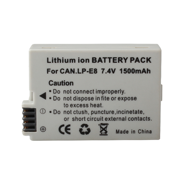 LP-E8 Rechargeable Camera Battery for Canon 550D 600D 650D 700D Rebel T2i EOS Kiss X4 X5 X6i X7