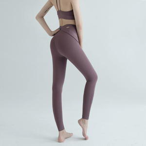 Pantalon de Yoga pour femmes, 2 pièces, taille haute, chouchou, bretelles croisées, Leggings <span class=keywords><strong>Sexy</strong></span>, pour filles - Product Image 5