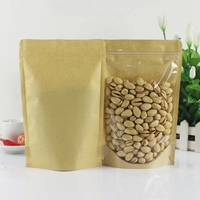 Pochettes debout en papier kraft brun 2025 avec fermeture éclair transparente en T pour le stockage des engrais à base de farine