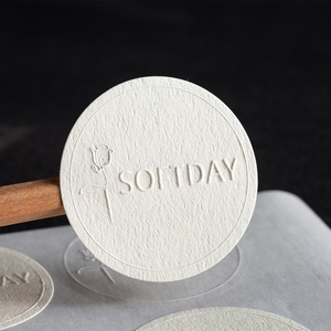 Custom Logo 3D <strong>Emboss</strong> Brand Design Self Adhesive Matte <strong>Textured</strong> Label <strong>Paper</strong> Boxes Seal Stickers Labels - Product Image 4