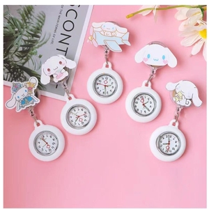 Lovely Safe Eco-Friendly Cartoon Nurse Doctor Retractable Pocket Watches Home Use <b>Badge</b> Reel Heart Stethoscope Syringe <b>Clips</b> Usa - Product Image 1