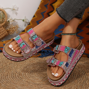 Nuevos zapatos, chanclas de plataforma para el hogar, zapatillas de playa para exteriores, zapatillas de moda de verano para <span class=keywords><strong>mujer</strong></span>, zapatillas de plataforma con lentejuelas, <span class=keywords><strong>sandalias</strong></span> para <span class=keywords><strong>mujer</strong></span> - Product Image 6