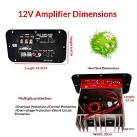 Carte mère amplificateur de subwoofer de voiture 12V haute puissance avec puce, pour haut-parleur, ajustement standard