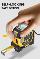 Ruban à mesurer laser 3 en 1 avec écran LCD, ruban de 5 m, laser de 40 m