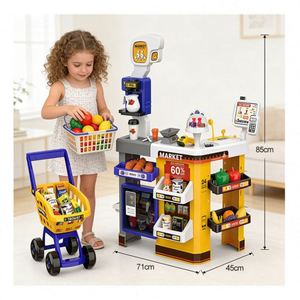 Ensemble de jeu d'imitation pour enfants : Supermarché éducatif avec caisse enregistreuse, scanner et chariot de courses - Product Image 5