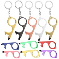Ensemble de défense personnelle de luxe, porte-clés en alliage métallique, ouvre-bouteille, EDC sans contact, pliable, réutilisable