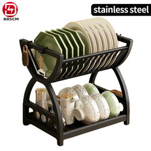 <span class=keywords><strong>Support</strong></span> <span class=keywords><strong>mural</strong></span> de rangement pour vaisselle, écologique et peu encombrant, avec égouttoir intégré pour accessoires de cuisine - Product Image 5
