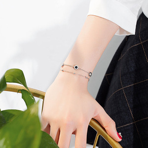 Rose Gold Double Layer Adjustable <b>Bracelet</b> With Shell Inlay For Women Gift Jewelry - Product Image 3