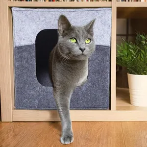 Upin Quadrate 4Mm Dik Vilt Slapen Kat Grot Opvouwbare Cat Huizen Voor Indoor Kat