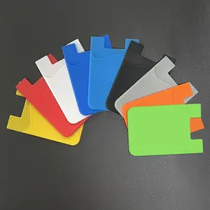 Silicone Credit Card Phone Card Holder Pocket Custom Logo Wallet Print Silicone Card Holder