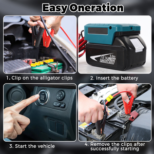 Adaptateur direct d'usine pour batteries <span class=keywords><strong>Makita</strong></span> <span class=keywords><strong>18V</strong></span>: véhicules ou tondeuses à démarrage rapide avec fil de 12AWG/5.9FT et pinces crocodiles. - Product Image 5