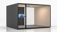 Cabine de bureau insonorisée acoustique, pod de conférence préfabriqué en verre, salle de réunion modulaire