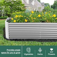 Grand bac à plantes surélevé en fer galvanisé coloré pour l'extérieur, avec trous de drainage, pour légumes, fleurs, jardin, patio, pelouse