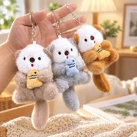Porte-clés en peluche créatif, adorable pendentif loutre marine, jouet en peluche, poupée chat poisson, breloque de sac, petit cadeau