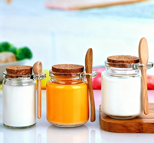 Usine En Gros Portable Pudding Bouteilles Transparent Miel Bouteilles En <span class=keywords><strong>Verre</strong></span> Résistant À La Chaleur Bouteilles De Yaourt Cuisine Assaisonnement Bocaux - Product Image 6