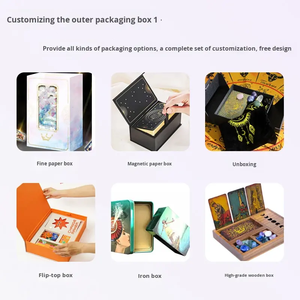 Cartas de <span class=keywords><strong>Tarot</strong></span> Personalizadas de Alta Resistencia, Lavables, Impresión Láser, Estampado en Oro, Caja de Papel Ecológica a Color para Familias - Product Image 5