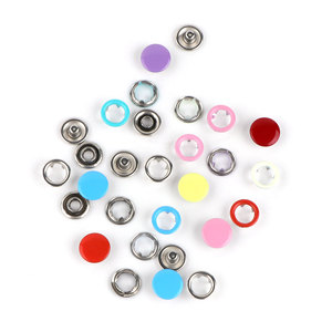 Tùy chỉnh thực hiện bền vững 4-phần Báo Chí Snap Nút đồng thau kim loại mùa xuân Vòng Hàng may mặc vật liệu thép logo trang trí chân phẳng - Product Image 1