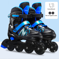 CHAQUE vente en gros pleine roue clignotante patins à roulettes taille réglable frein amovible enfants patins à roulettes pour garçons et filles