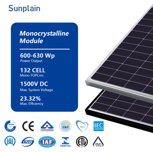 Panneau solaire 600W 610W 620W 630W 1500VDC IP68 Longue durée de vie Mono TOPCon 132 cellules Panneau solaire photovoltaïque haute efficacité pour usage domestique - Product Image 1