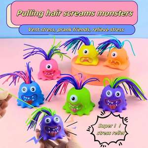 Jouet monstre hurlant coloré et amusant en silicone à cheveux extensibles pour enfants, très populaire sur TikTok - Product Image 6