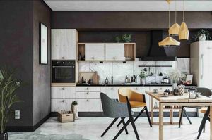 Gabinetes de Cocina de Madera Balom Listos para Armar, Gabinete de Cocina con Puerta Verde Estilo Shake, Gabinetes Personalizados de PVC con Luces LED - Product Image 3