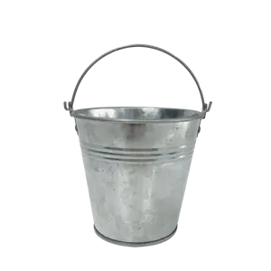 Cubo de agua de Metal galvanizado, 1L, con mango, precio barato, fábrica de jardinería, venta al por mayor