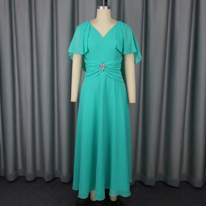 AM050534 Robes d'été <span class=keywords><strong>de</strong></span> haute qualité pour femmes, décontractées et élégantes, col en V, manches à volants, taille cintrée, <span class=keywords><strong>robe</strong></span> longue pour soirée et bureau - Product Image 4