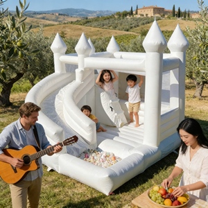 <span class=keywords><strong>Château</strong></span> gonflable familial avec trampoline et toboggan pour les activités et le plaisir en bord de mer - Product Image 1