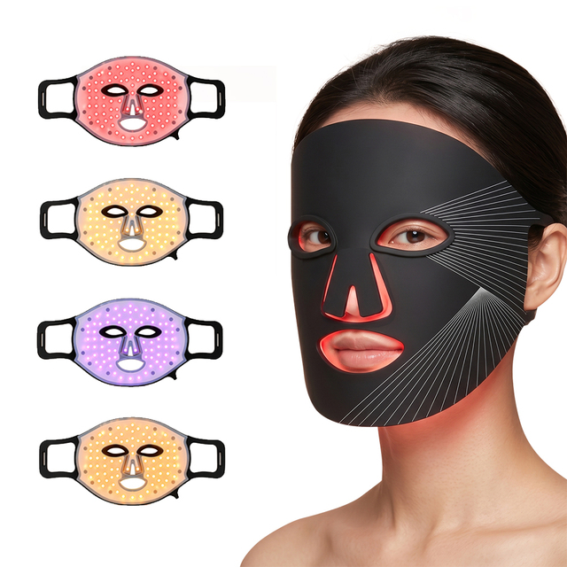 630/850nm Face Red Light Therapy Mask Home Used Near-infrared Silicone LED Therapy Face Mask