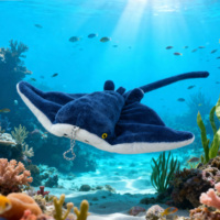 Animaux marins doux personnalisés brodés Raies manta jouets en peluche animaux marins porte-clés en peluche
