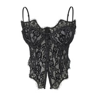 Nouveau Corset en Dentelle à Baleines, Design Dos Lacé Sexy, Débardeur, Soutien-gorge sans Bretelles à Fermeture Éclair au Dos, Crop Top Bralette, Camisole Ajustée Tendance