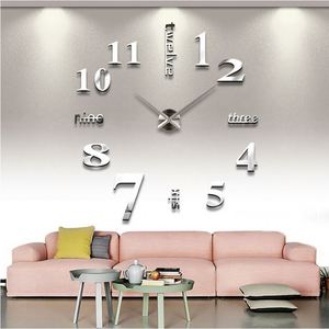 Horloge murale 3D créative en acrylique à faible MOQ, décoration murale DIY, horloge murale 3D grand format à faire soi-même - Product Image 2