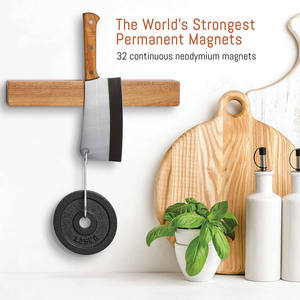 Bande de couteaux magnétique en bois de noyer de 16 pouces pour mur bloc de couteaux en bois d'acacia puissant magnétique pour couteaux et outils - Product Image 2
