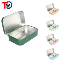 Boîte en fer blanc rectangulaire personnalisée avec logo, vente en gros, marque TW du Guangdong, avec couvercle à charnière, pour emballage alimentaire (bonbons, chewing-gum, pain, chocolat)