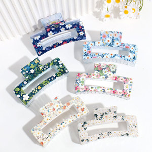 批发时尚简约花爪夹，多功能印花鲨鱼爪发饰 - Product Image 2