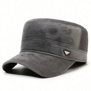 Autumn Winter Unisex Corduroy Baseball <b>Cap</b> with Ear Protection Outdoor Warm <b>Flat</b> Top Sports Hat for <b>Men</b> - Product Image 5