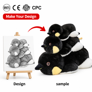 Peluche Personalizado de Pingüino Emperador, Juguete de Peluche Realista de Pingüino Negro, Figura de Pingüino de Simulación, Animales de Peluche - Product Image 1