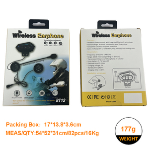 Headset interkom helm sepeda motor, Headset Interphone nirkabel antiair HIFI BT <span class=keywords><strong>5.0</strong></span> + EDR, mendukung IOS Siri, kontrol suara Android - Product Image 6