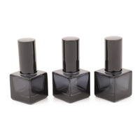 Botella de Perfume Cuadrada de Vidrio Negro de 8 ml, Botella de Muestra Vacía con Pulverizador