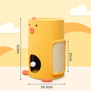 บ้านแมวทรงกระบอก 3 ชั้น พร้อมที่ลับเล็บจากเส้นใยไซซอล  ฐานวางของเล่น และที่นอนบนชั้นบน - Product Image 6