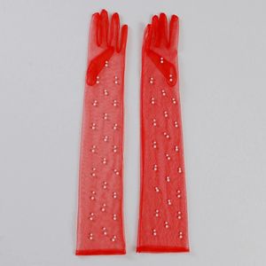 <span class=keywords><strong>Gants</strong></span> de mariée en maille à doigts entiers <span class=keywords><strong>mi</strong></span>-<span class=keywords><strong>longs</strong></span> en perles faits à la main, blancs, pour robe de mariée, fins, pointus, accessoires - Product Image 2