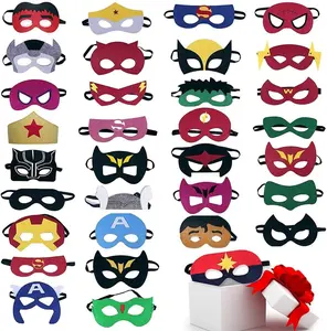 Özel noel cadılar bayramı yüz maskesi ucuz keçe ve elastik süper kahraman maskeleri parti çocuklar için