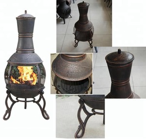 Moderna Chimenea Decorativa da Esterno, Braciere con Camino e Barbecue - Griglia - Product Image 4