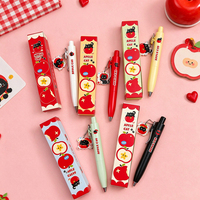 Stylos Gel Rétractables GF Apple Cat Cartoon Mignons et Kawaii pour l'Écriture, Stylos de Signation Adorables pour Journal et Prise de Notes pour Étudiants