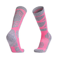 Chaussettes de ski colorées pour adultes, chaussettes de sport de plein air, chaussettes de randonnée chaudes d'épaisseur standard, chaussettes de compression en laine mérinos pour femmes, hauteur genou