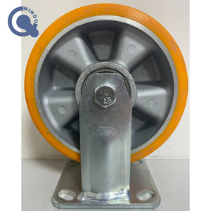 4 5 6 8 Zoll Rollen rad wagen <span class=keywords><strong>PU</strong></span> Aluminium Maschinen räder 300 kg bis 400 kg Industrielle Hoch leistungs rollen - Product Image 4