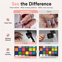 Objectif macro pour téléphone Apexel 30-120 mm pour la photographie d'ongles, de cils, de bijoux, dentaire, clip universel pour smartphone, objectif CPL à étiquette privée