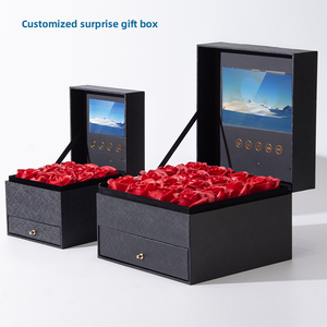 Custom Design Luxury Gift Valentine Day Gift Flower Greeting Cards Jewelry Lcd Displays Screen Your Video Paper Packaging <strong>Box</strong> - Product Image 5
